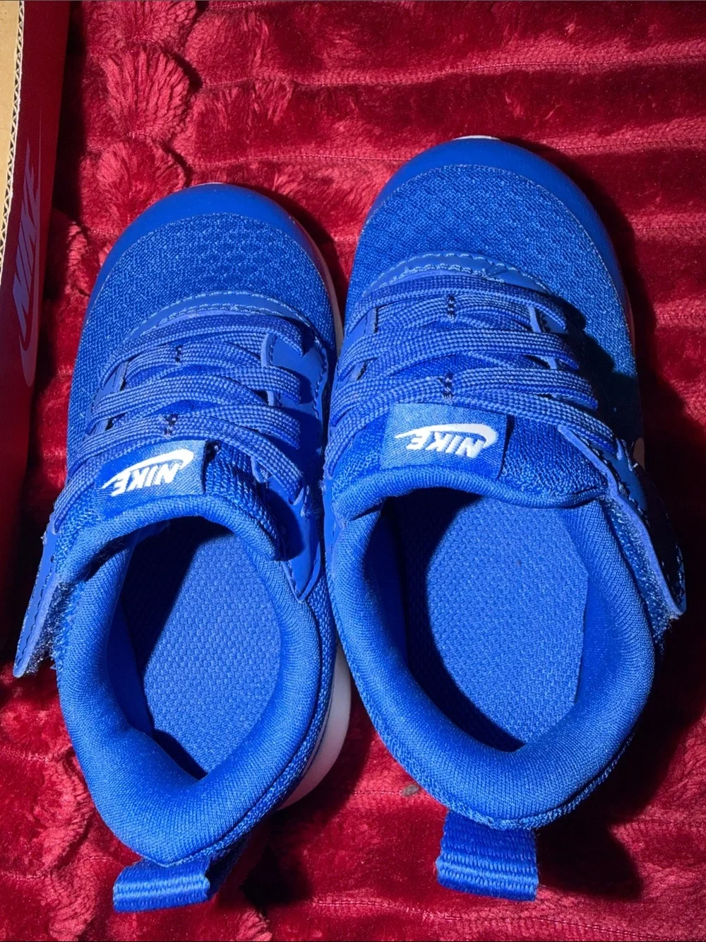 Nike Kids Royal Blue Athletic Sneakers with White Swoosh